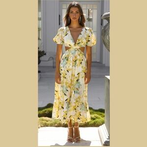 Hello Molly Yellow Floral Maxi Dress
